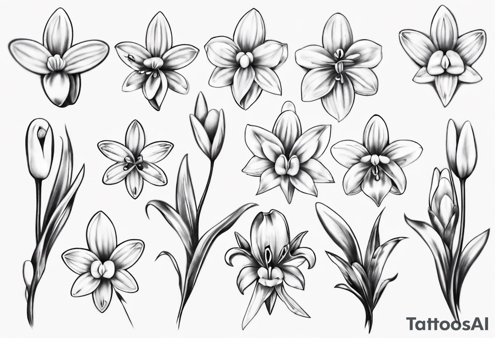 Snowdrop and bow tattoo idea
