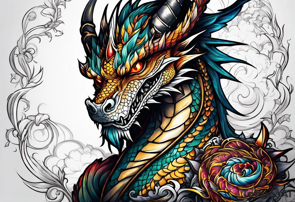 A dragon light and majestic and kind tattoo idea