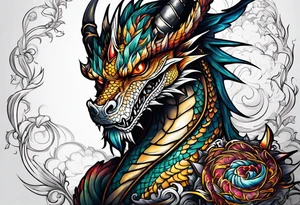 A dragon light and majestic and kind tattoo idea