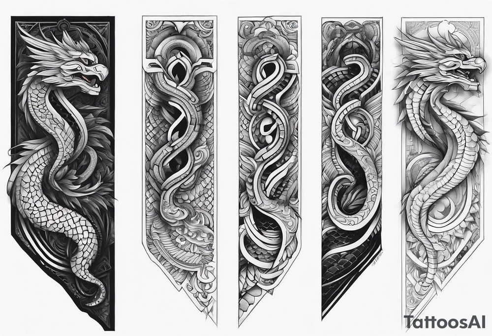 quetzalcoatl snake sleeve tattoo idea