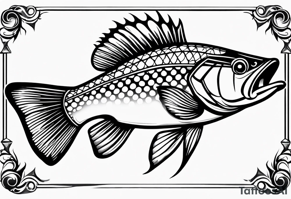 bass chasing lure tattoo idea