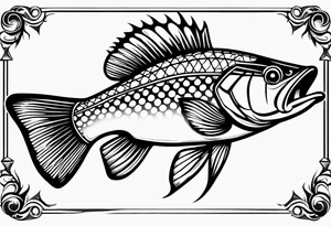 bass chasing lure tattoo idea
