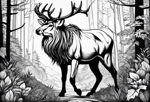 animals in the forest tattoo idea