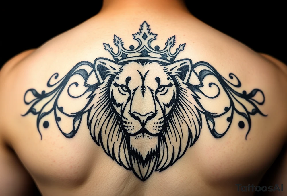 Lion wearing a crown tattoo idea