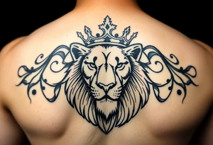 Lion wearing a crown tattoo idea