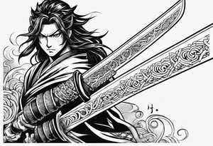 demon slayer water hashira katana tattoo idea