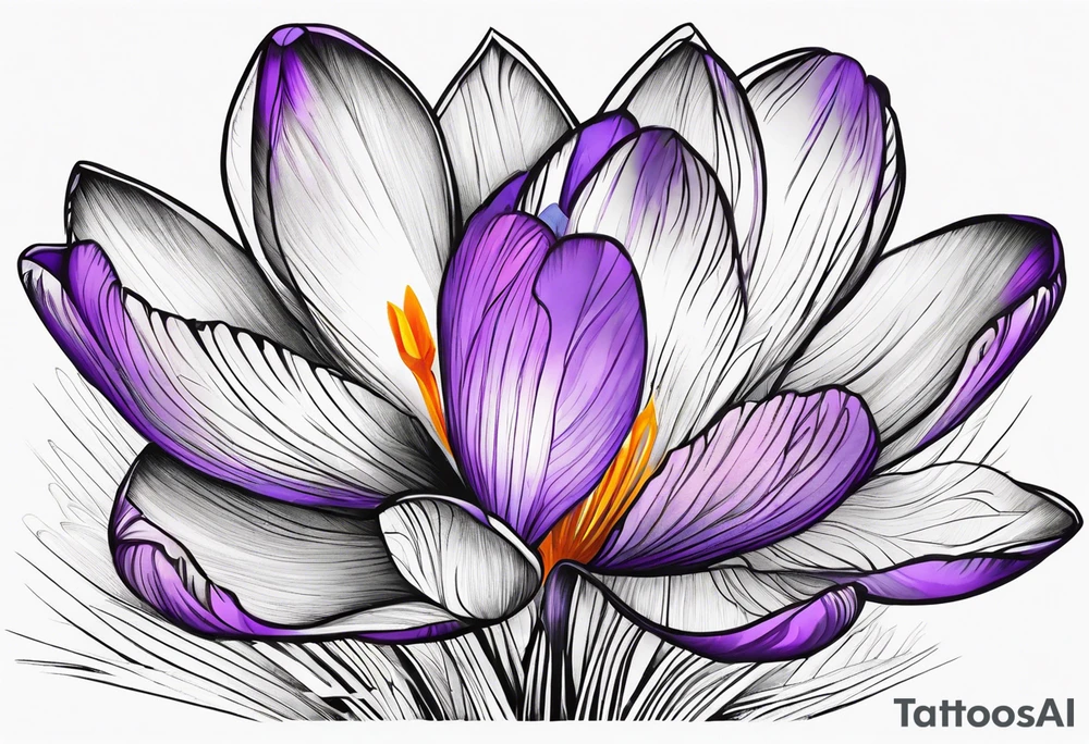 crocus flower design tattoo idea