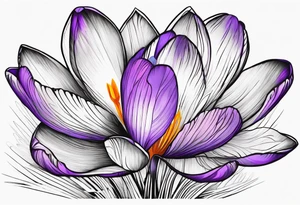 crocus flower design tattoo idea