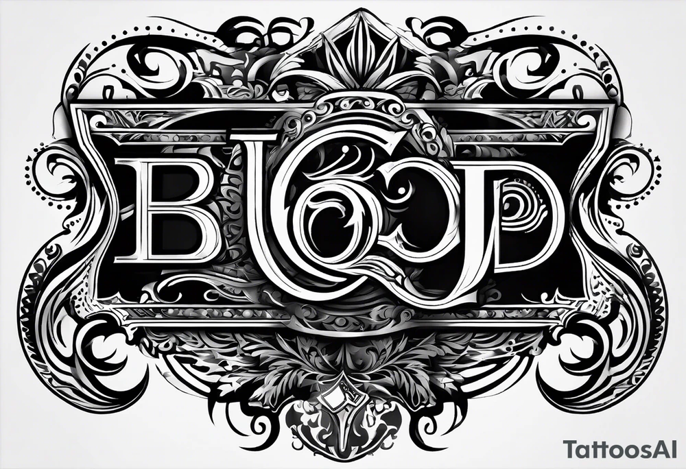 logo with the last name Nichols and the letters B, O, L, H, E, D, J, and R tattoo idea
