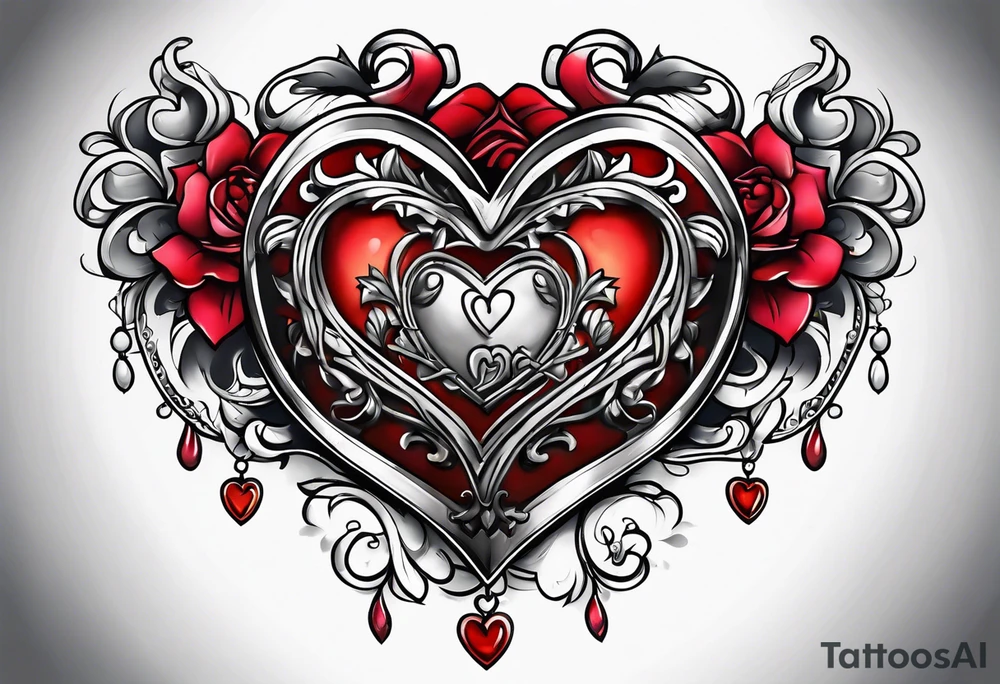 heart locket tattoo idea
