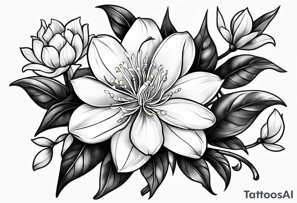 Jasmine flower tattoo idea