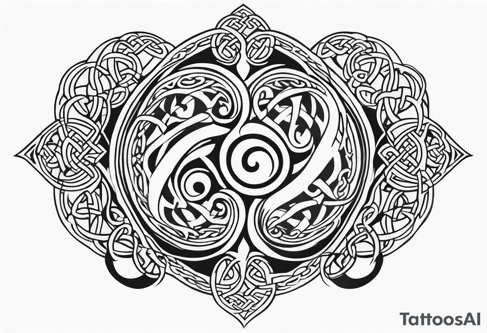 Celtic style bass clef tattoo idea