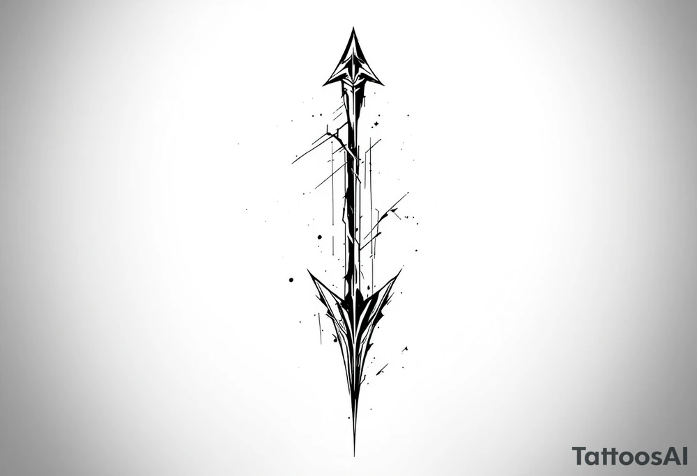 one  arrow  that look down tattoo idea