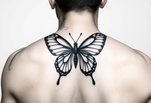 Half butterfly behind ear tattoo idea
