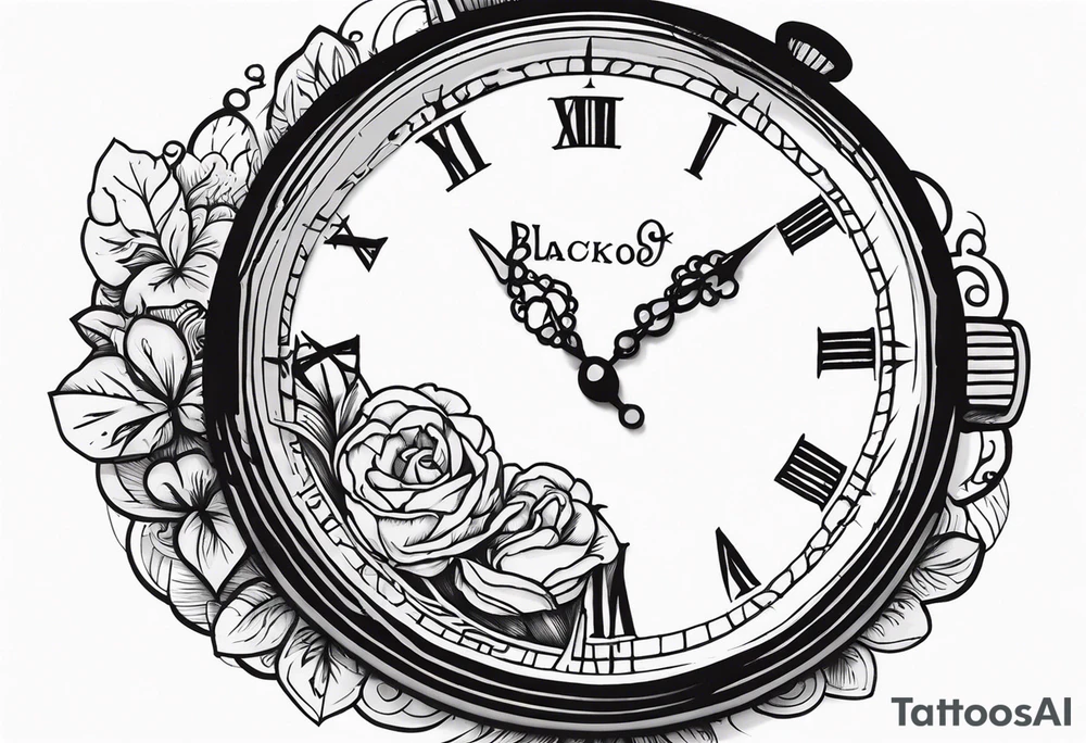 Pocket watch at 9:45 tattoo idea