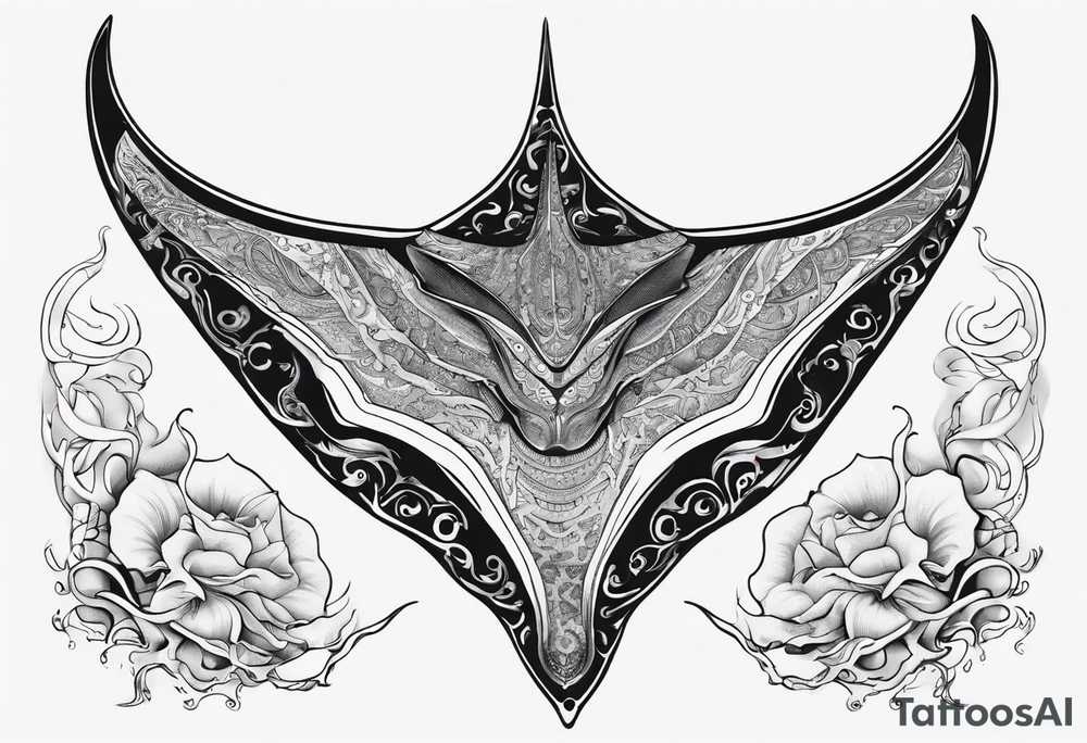 Giant 
Manta ray in thai tattoo idea