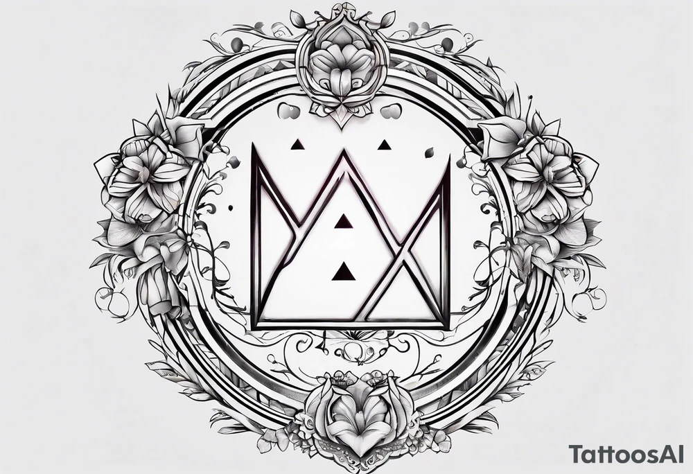 letter delta inside a circle, subtle, girly tattoo idea