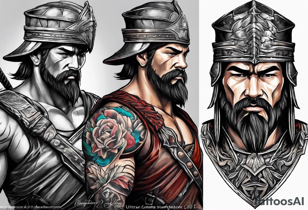 Warrior soldier tattoo idea