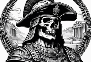 roman soldier skull tattoo idea
