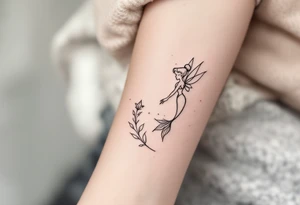 tinkerbell and the little mermaid tattoo idea