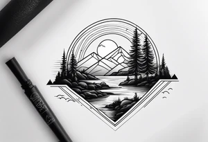 romantic scenery tattoo idea