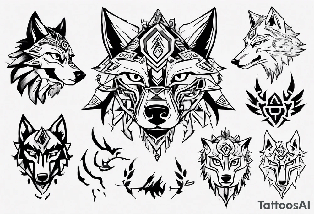 wolf head from zelda breath of the wild tattoo idea