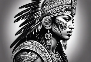 Aztec portrait tattoo idea