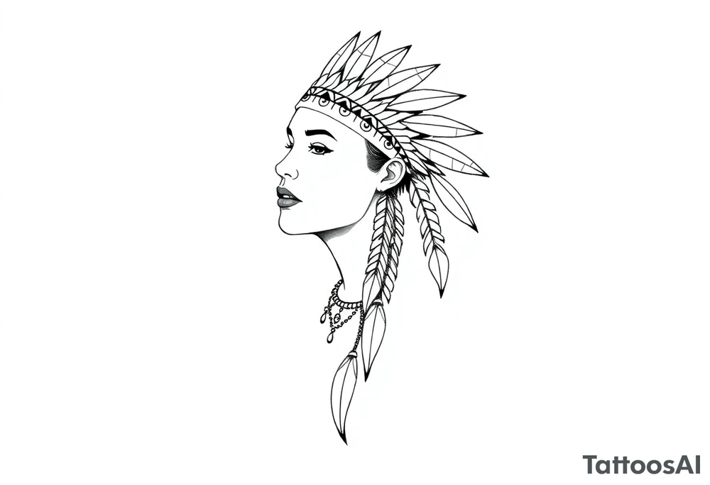 Female Native American tattoo idea