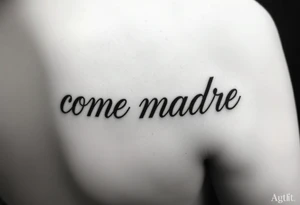 i want the phrase “ come madre” in script writing on a female on the inside of her left arm ontop of her arm crease going across tattoo idea