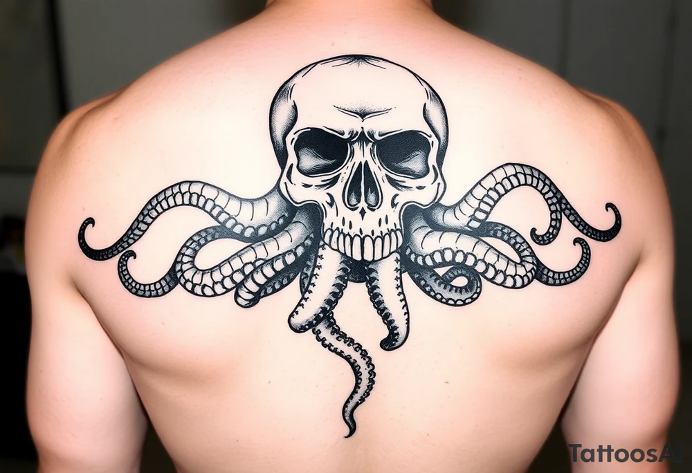 Pirate skull with octopus tattoo idea