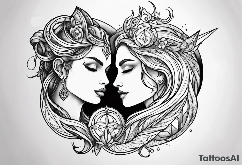 Couples tattoos capricorn and aquarius tattoo idea