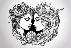 Couples tattoos capricorn and aquarius tattoo idea