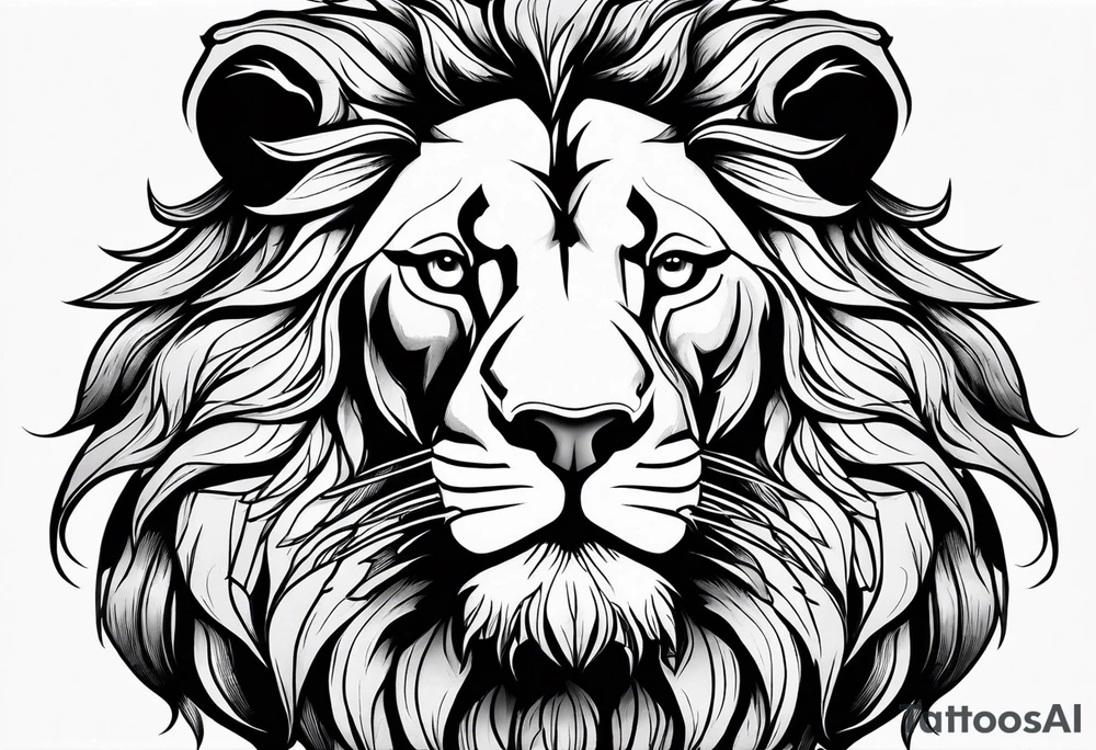 Fierce lion head tattoo idea