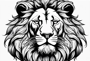 Fierce lion head tattoo idea
