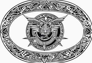 Valhalla sword shield dragon valknut tattoo idea