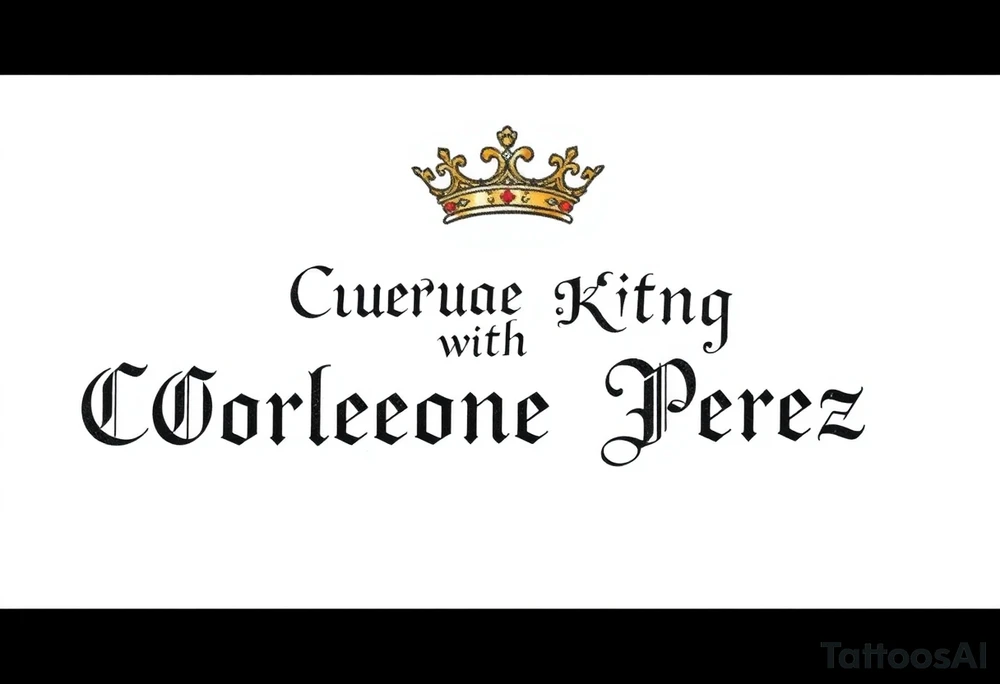 Crown with King Corleone Perez tattoo idea