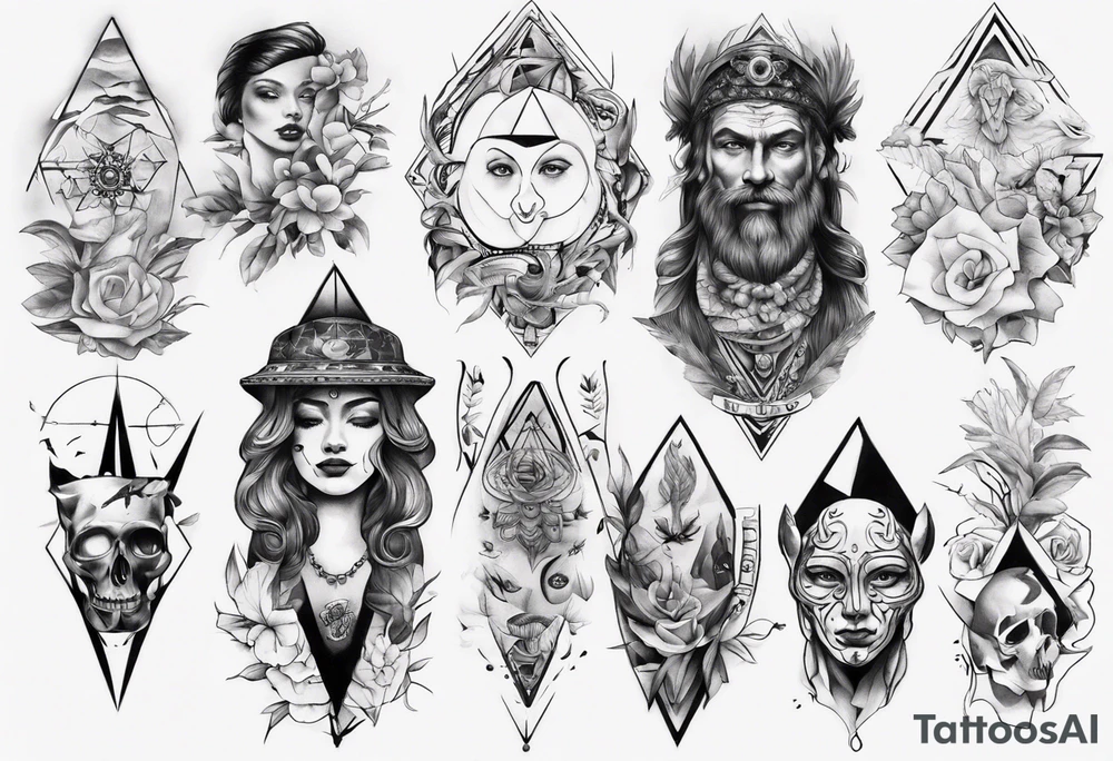 7 modern wonders of the world tattoo idea
