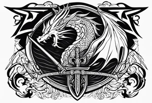 Valhalla dragon sword tattoo idea