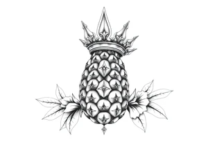 vagina and anus using a  pineapple with diamonds, magestic, crown, tattoo idea