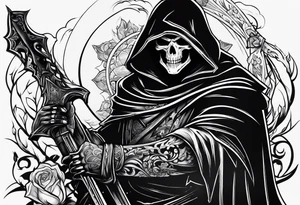 reaper tattoo design for upper arm and chest tattoo idea