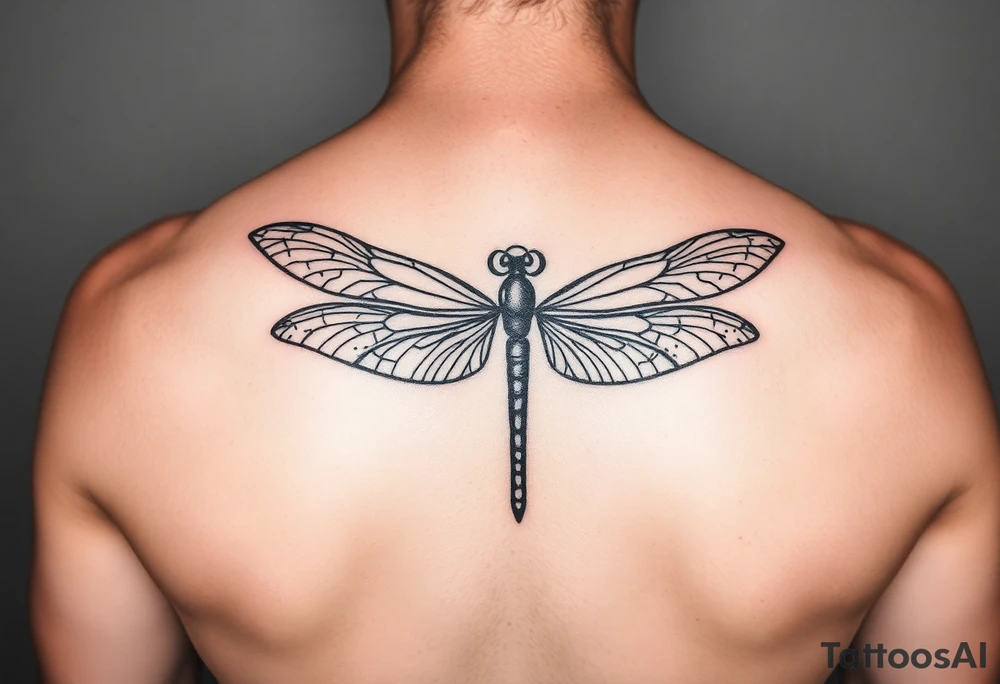 dragonfly with infinity symbol body
super 
easy lines no shading tattoo idea