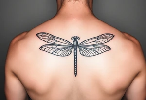 dragonfly with infinity symbol body
super 
easy lines no shading tattoo idea