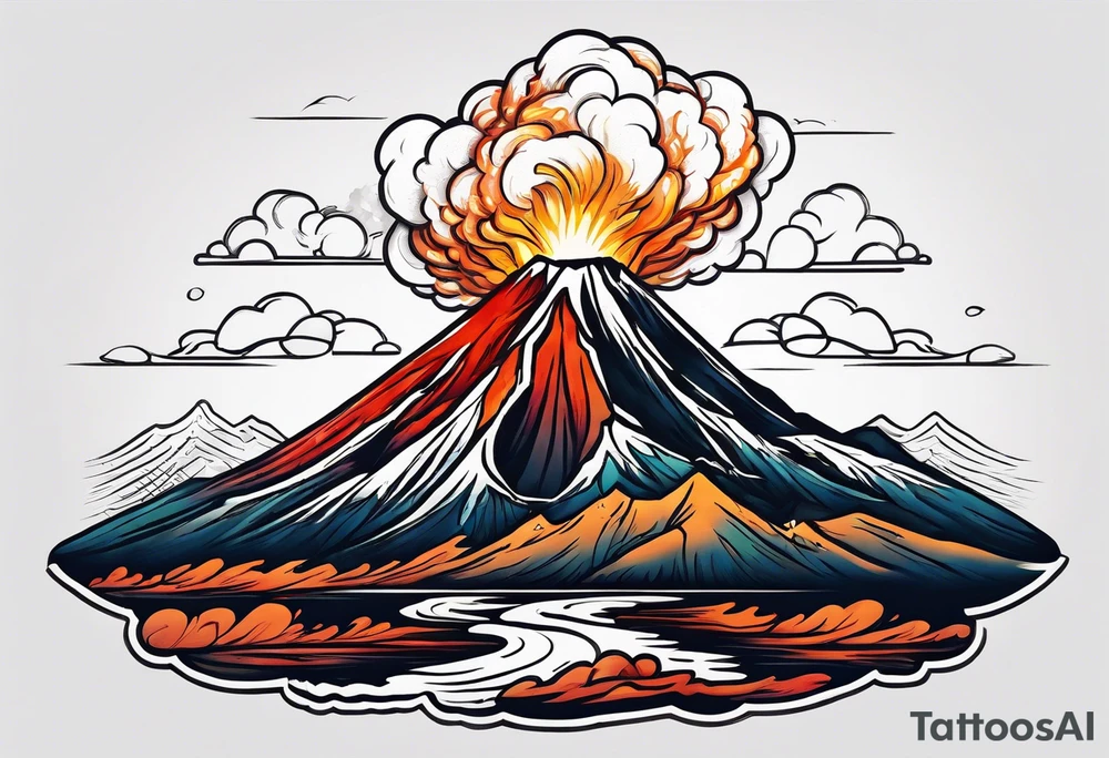 Volcán en erupcion tattoo idea