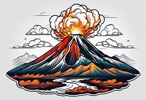 Volcán en erupcion tattoo idea