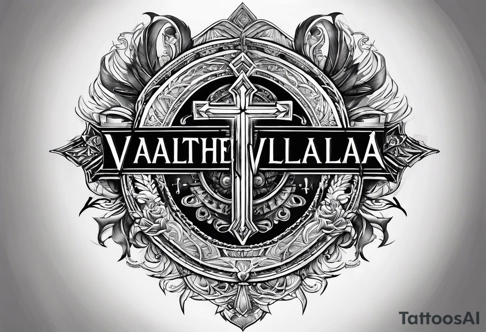 Valhalla word church tattoo idea