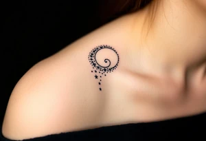 Cascade of stars swirl moon tattoo idea