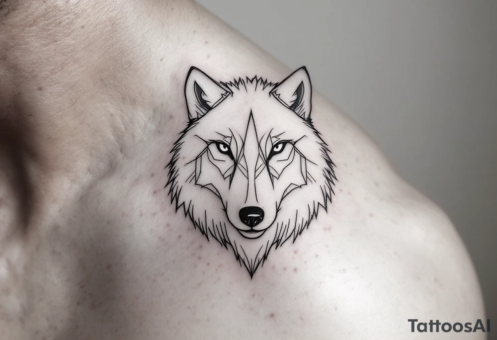 mongolian grey wolf tattoo idea