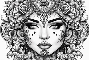 discipline and consistency surrounded by a face tattoo idea
