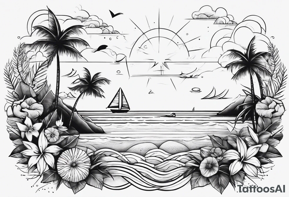 small Beachy travel tattoo idea