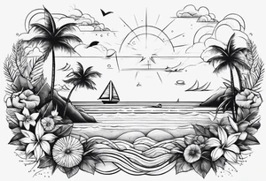 small Beachy travel tattoo idea